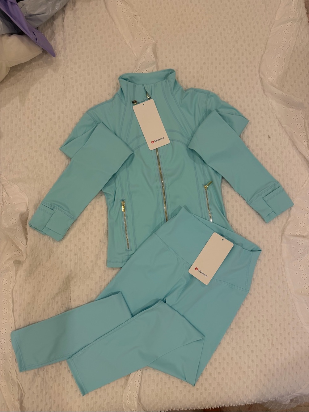 lululemon athletica Girls' Aqua Zip Jacket & Leggings Set